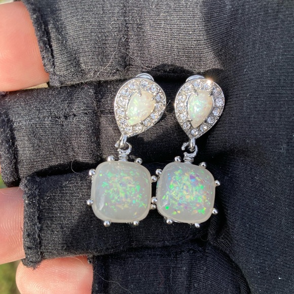 Genuine Fire Opal Earrings - Picture 9 of 12
